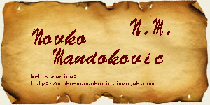 Novko Mandoković vizit kartica